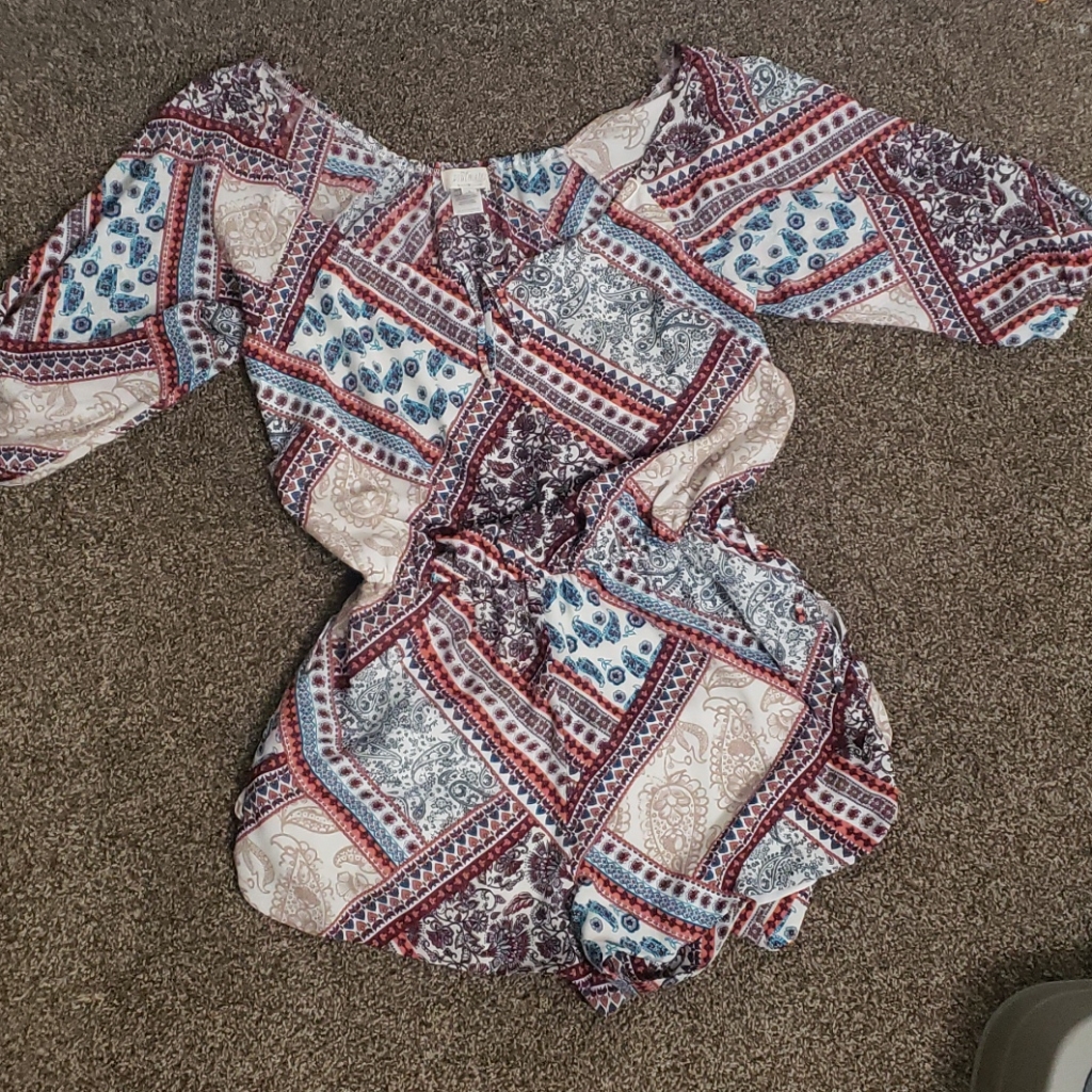 Large Patterned Romper